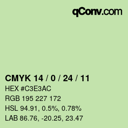 カラーコード: CMYK 14 / 0 / 24 / 11 | qconv.com