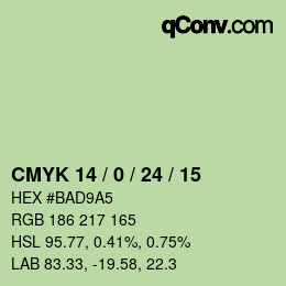 Color code: CMYK 14 / 0 / 24 / 15 | qconv.com