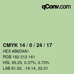 カラーコード: CMYK 14 / 0 / 24 / 17 | qconv.com