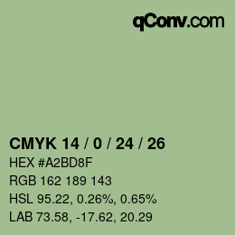 Color code: CMYK 14 / 0 / 24 / 26 | qconv.com