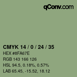 Color code: CMYK 14 / 0 / 24 / 35 | qconv.com