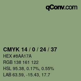 Color code: CMYK 14 / 0 / 24 / 37 | qconv.com
