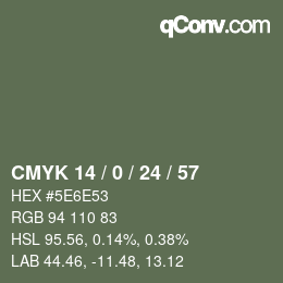 颜色代码: CMYK 14 / 0 / 24 / 57 | qconv.com