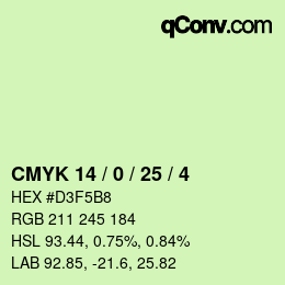 Color code: CMYK 14 / 0 / 25 / 4 | qconv.com