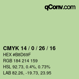 カラーコード: CMYK 14 / 0 / 26 / 16 | qconv.com