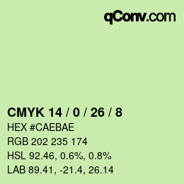 Color code: CMYK 14 / 0 / 26 / 8 | qconv.com