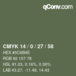 Código de color: CMYK 14 / 0 / 27 / 58 | qconv.com
