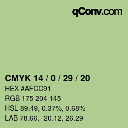 Color code: CMYK 14 / 0 / 29 / 20 | qconv.com