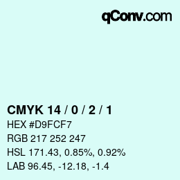 颜色代码: CMYK 14 / 0 / 2 / 1 | qconv.com