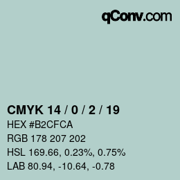 Código de color: CMYK 14 / 0 / 2 / 19 | qconv.com