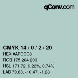 Color code: CMYK 14 / 0 / 2 / 20 | qconv.com