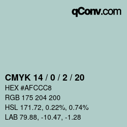 カラーコード: CMYK 14 / 0 / 2 / 20 | qconv.com