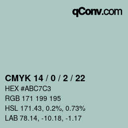 Color code: CMYK 14 / 0 / 2 / 22 | qconv.com
