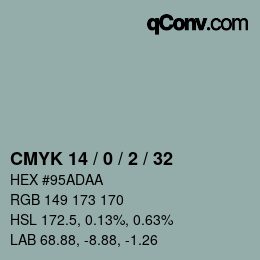 Color code: CMYK 14 / 0 / 2 / 32 | qconv.com