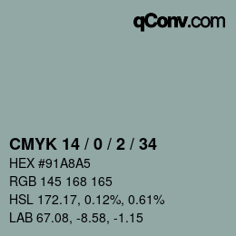 Color code: CMYK 14 / 0 / 2 / 34 | qconv.com