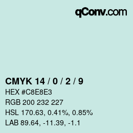 颜色代码: CMYK 14 / 0 / 2 / 9 | qconv.com