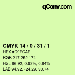 Color code: CMYK 14 / 0 / 31 / 1 | qconv.com
