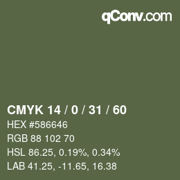 Color code: CMYK 14 / 0 / 31 / 60 | qconv.com