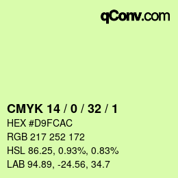 Color code: CMYK 14 / 0 / 32 / 1 | qconv.com