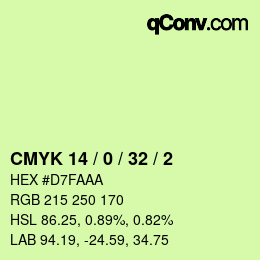 Color code: CMYK 14 / 0 / 32 / 2 | qconv.com