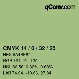 Color code: CMYK 14 / 0 / 32 / 25 | qconv.com