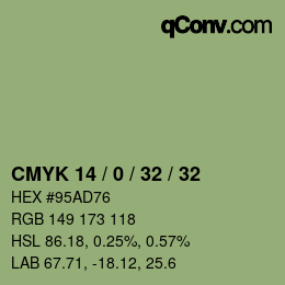 Color code: CMYK 14 / 0 / 32 / 32 | qconv.com