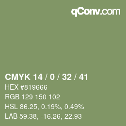 Color code: CMYK 14 / 0 / 32 / 41 | qconv.com