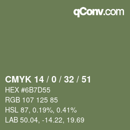 Color code: CMYK 14 / 0 / 32 / 51 | qconv.com
