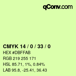 Color code: CMYK 14 / 0 / 33 / 0 | qconv.com