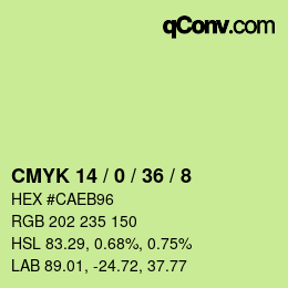 Color code: CMYK 14 / 0 / 36 / 8 | qconv.com