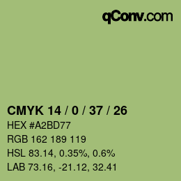 カラーコード: CMYK 14 / 0 / 37 / 26 | qconv.com