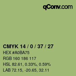 Color code: CMYK 14 / 0 / 37 / 27 | qconv.com