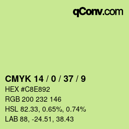 カラーコード: CMYK 14 / 0 / 37 / 9 | qconv.com