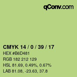 カラーコード: CMYK 14 / 0 / 39 / 17 | qconv.com