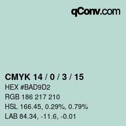 Color code: CMYK 14 / 0 / 3 / 15 | qconv.com
