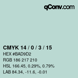 Color code: CMYK 14 / 0 / 3 / 15 | qconv.com