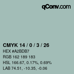 カラーコード: CMYK 14 / 0 / 3 / 26 | qconv.com