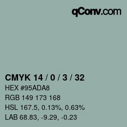 Color code: CMYK 14 / 0 / 3 / 32 | qconv.com