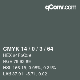 Color code: CMYK 14 / 0 / 3 / 64 | qconv.com