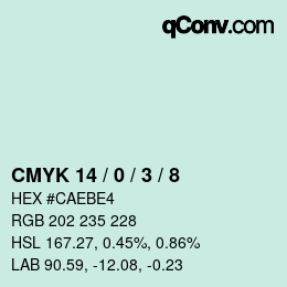 Color code: CMYK 14 / 0 / 3 / 8 | qconv.com
