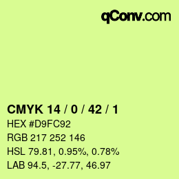 Color code: CMYK 14 / 0 / 42 / 1 | qconv.com