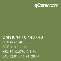 颜色代码: CMYK 14 / 0 / 43 / 48 | qconv.com