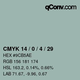 Color code: CMYK 14 / 0 / 4 / 29 | qconv.com