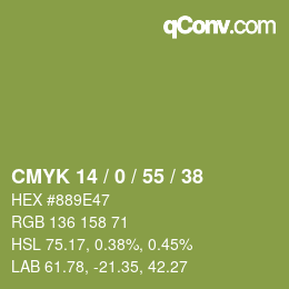 Código de color: CMYK 14 / 0 / 55 / 38 | qconv.com