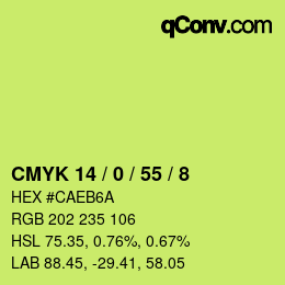 Color code: CMYK 14 / 0 / 55 / 8 | qconv.com