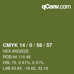 Farbcode: CMYK 14 / 0 / 58 / 57 | qconv.com