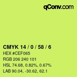 颜色代码: CMYK 14 / 0 / 58 / 6 | qconv.com