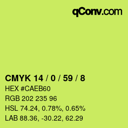 カラーコード: CMYK 14 / 0 / 59 / 8 | qconv.com