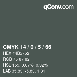 Código de color: CMYK 14 / 0 / 5 / 66 | qconv.com