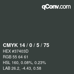 カラーコード: CMYK 14 / 0 / 5 / 75 | qconv.com